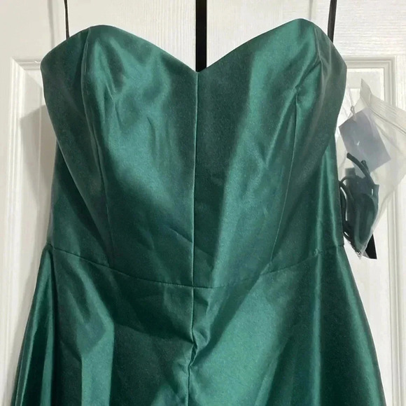 Alfred Sung forest green satin long dress size 14 - Picture 5 of 15